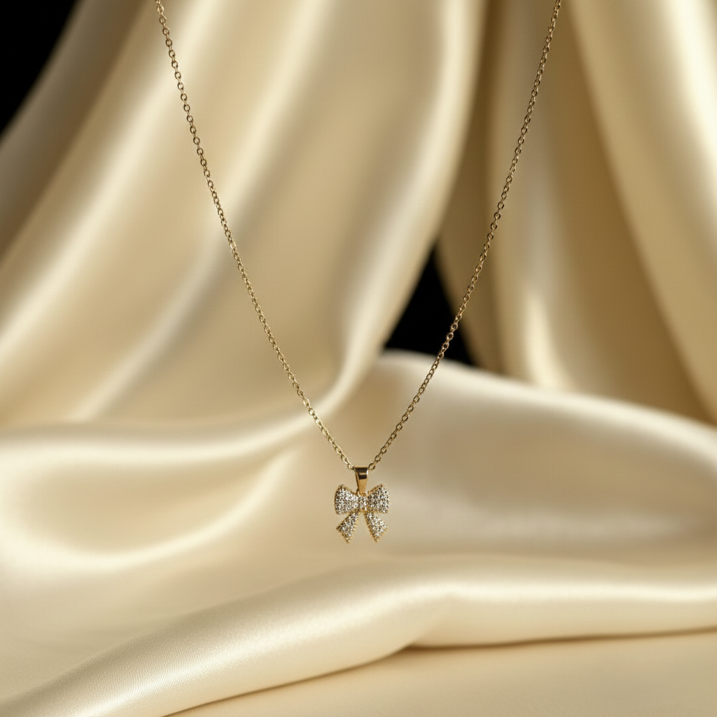 Princess Bow Pendant Chain - Gold